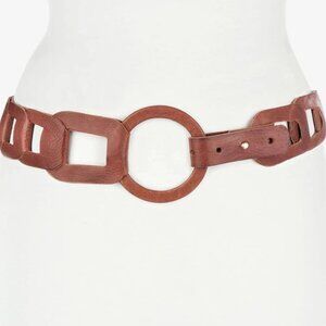 Brave Inian Skrunchy Leather Belt, Women's Size 30 - Cognac